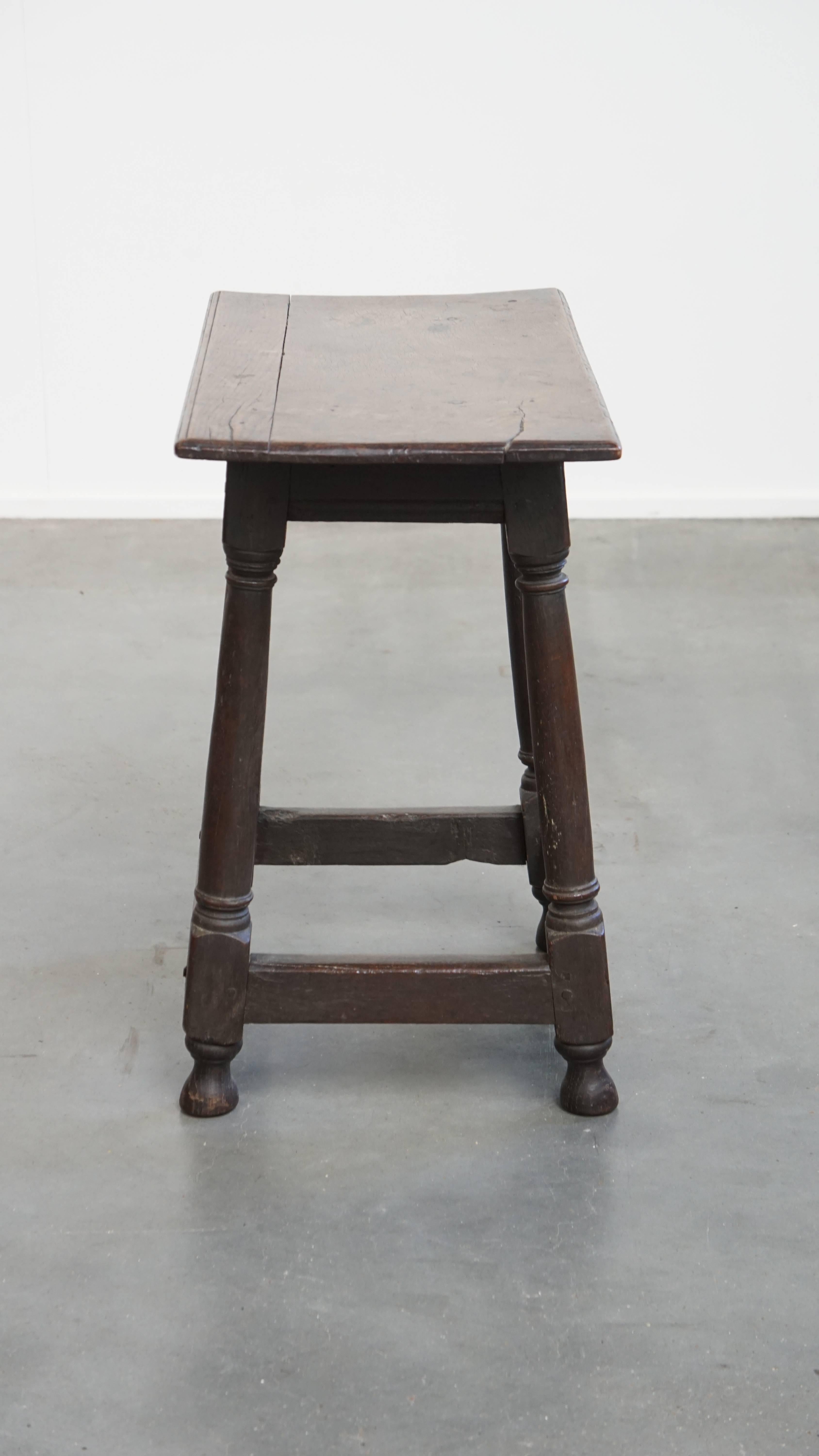 Large Antique English Side Table / Stool In Fair Condition For Sale In Harderwijk, NL