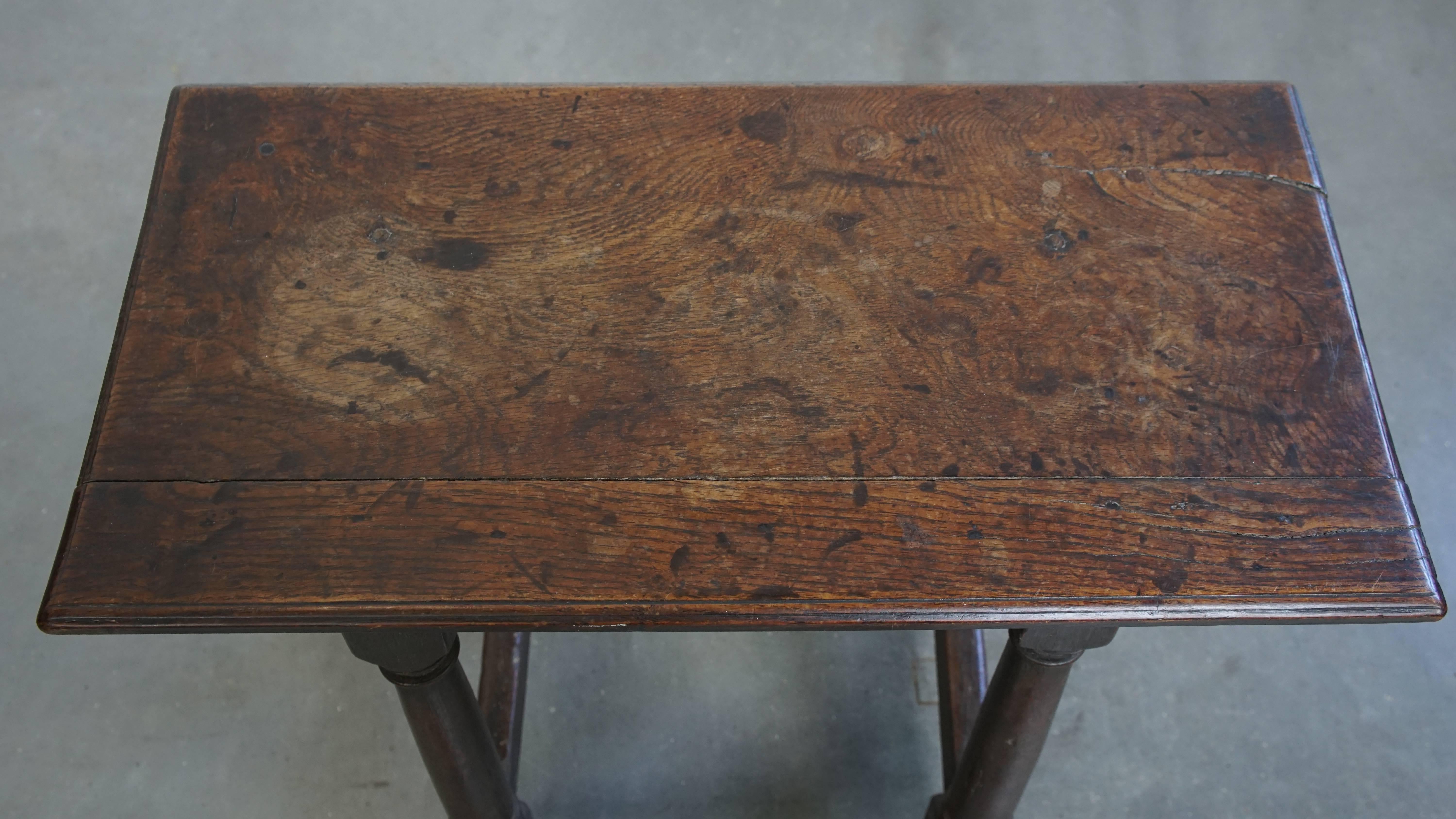 19th Century Large Antique English Side Table / Stool For Sale
