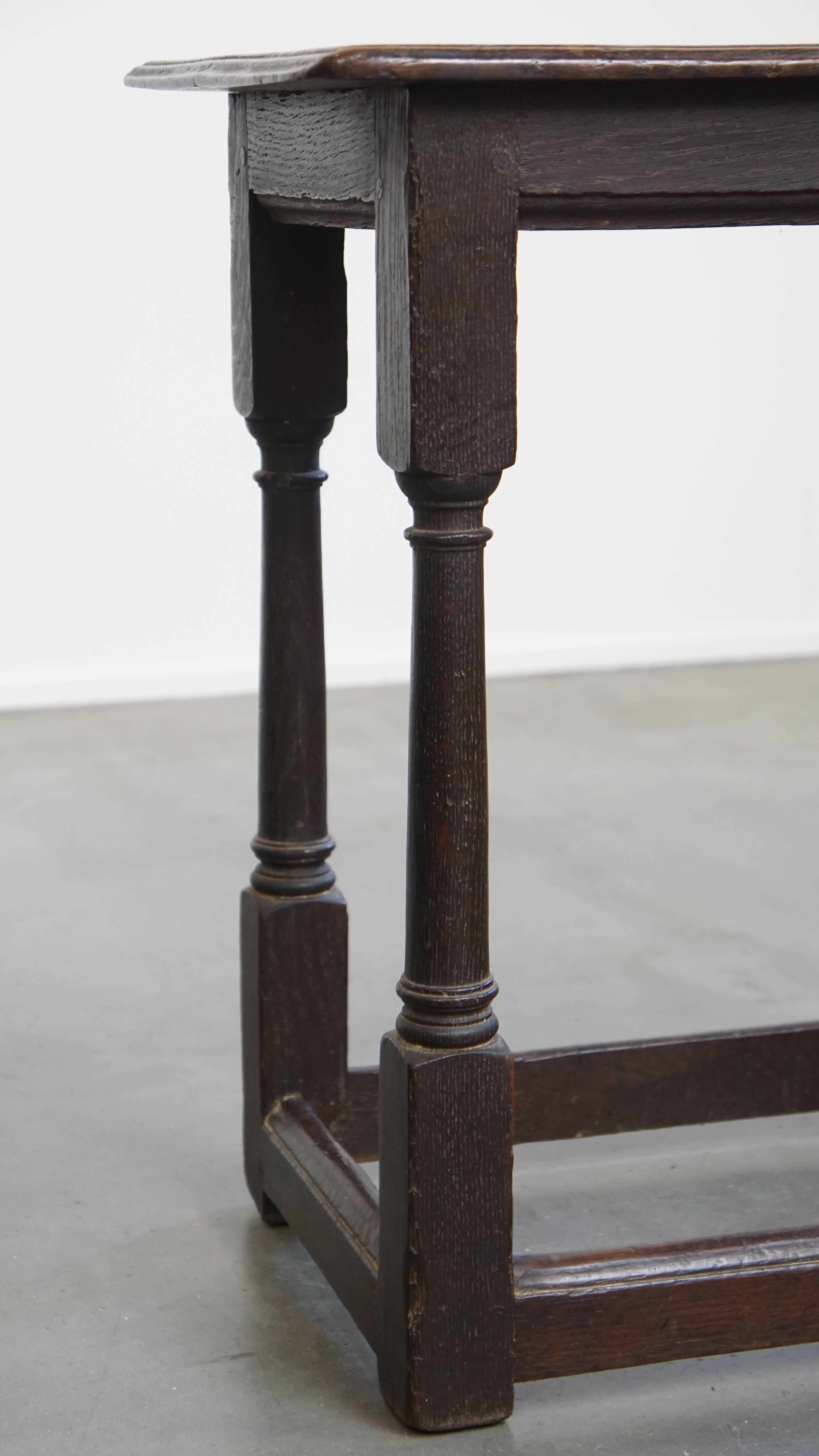 Bois Grande table d'appoint/tabouret anglaise ancienne en vente