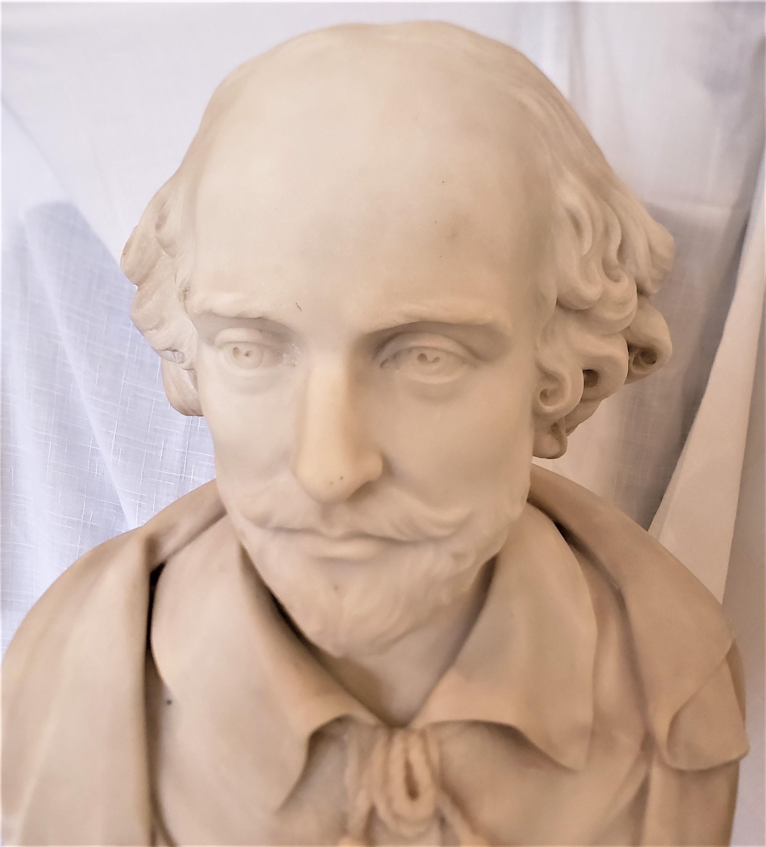 Large Antique English Signed C. Papworth Hand-Carved Marble Bust or Sculpture For Sale 6