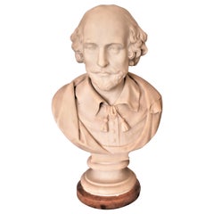 Grande busto o scultura in marmo intagliato a mano, firmato C. Papworth, inglese.