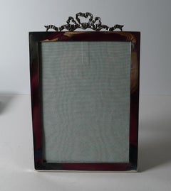 Large Antique English Silver Frame - Ribbon & Bow - 1906