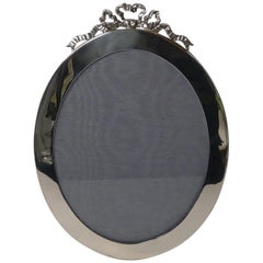 Large Used English Silver Oval Photograph Frame by J C Vickery