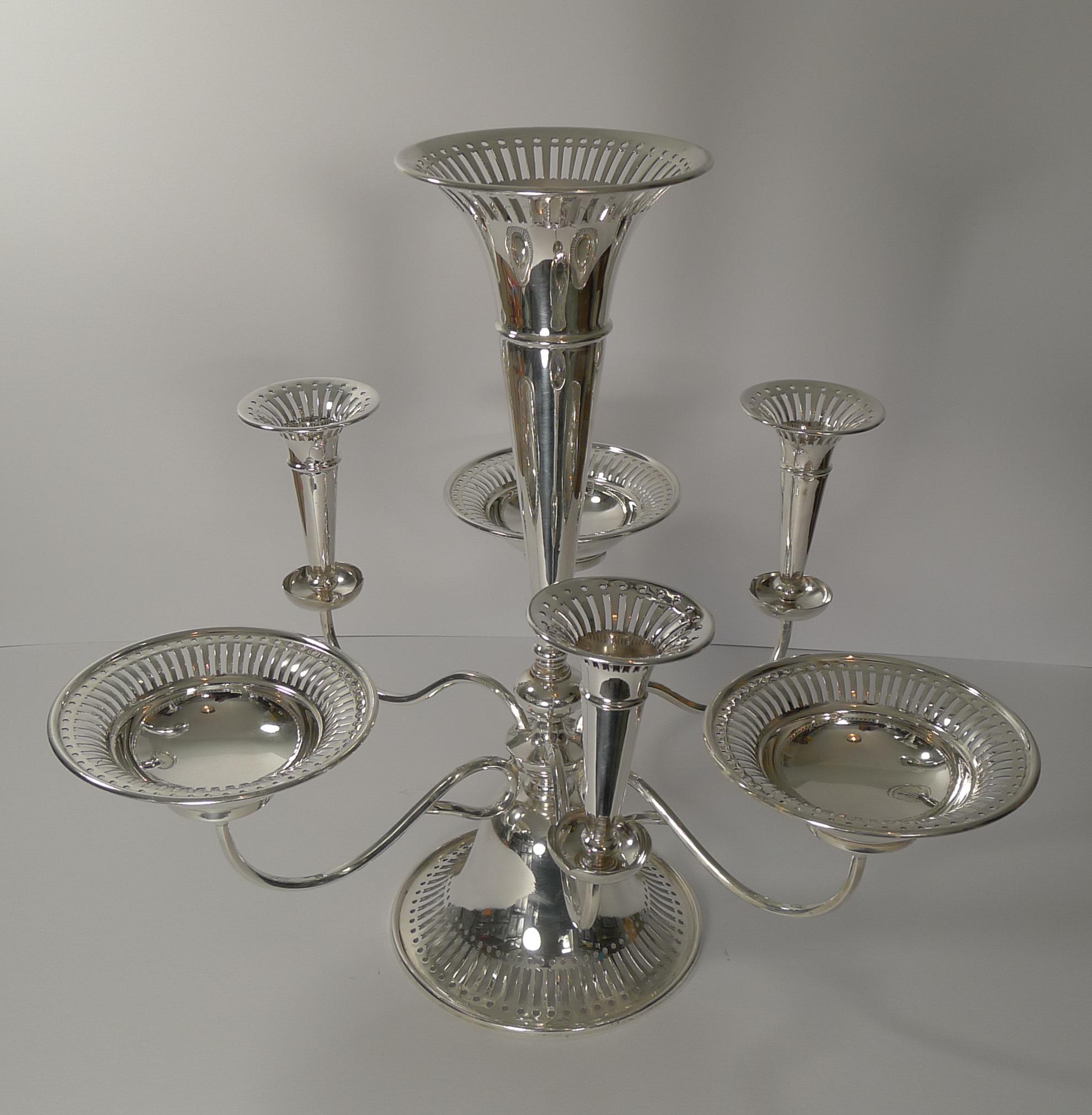 Large Antique English Silver Plated Centerpiece, circa 1910 5