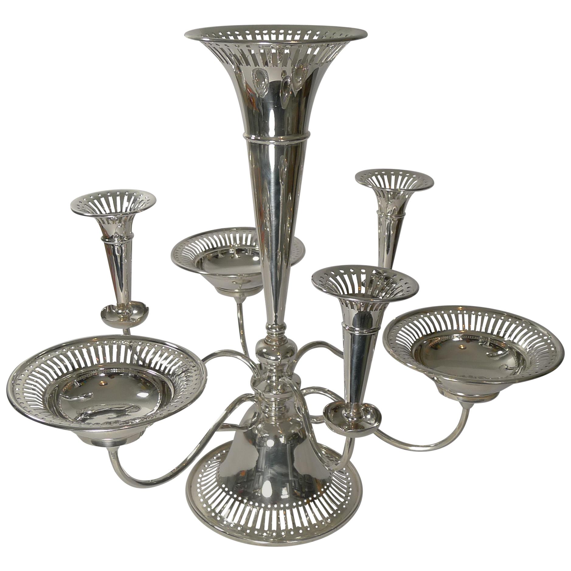 Large Antique English Silver Plated Centerpiece, circa 1910