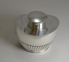 Large Antique English Silver Plated Tea Caddy, circa 1890