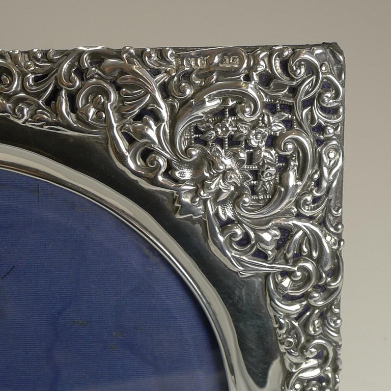 Large Antique English Sterling Silver Picture Frame, 1905 by Henry Matthews at 1stDibs