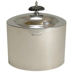 Grande boîte à thé anglaise ancienne en argent sterling par Walker and Hall, 1905
