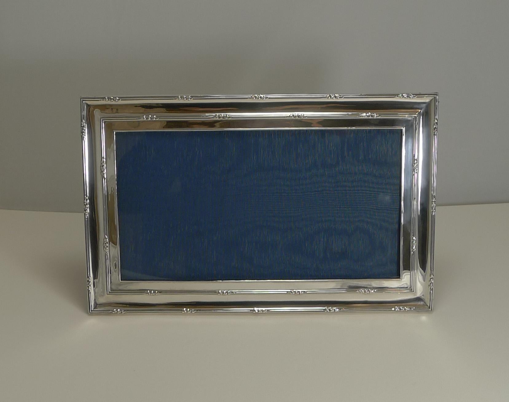 Large Antique English Sterling Silver Two-Way Photograph/ Picture Frame, 1909 4