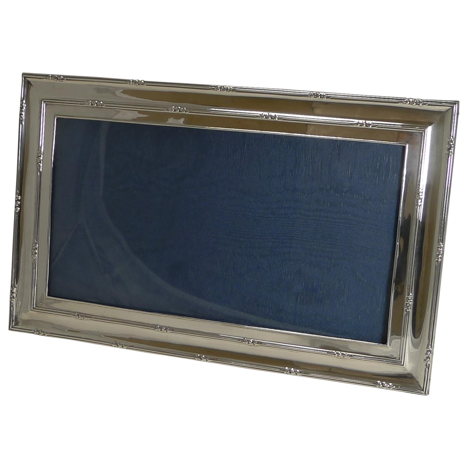 Large Antique English Sterling Silver Two-Way Photograph/ Picture Frame, 1909