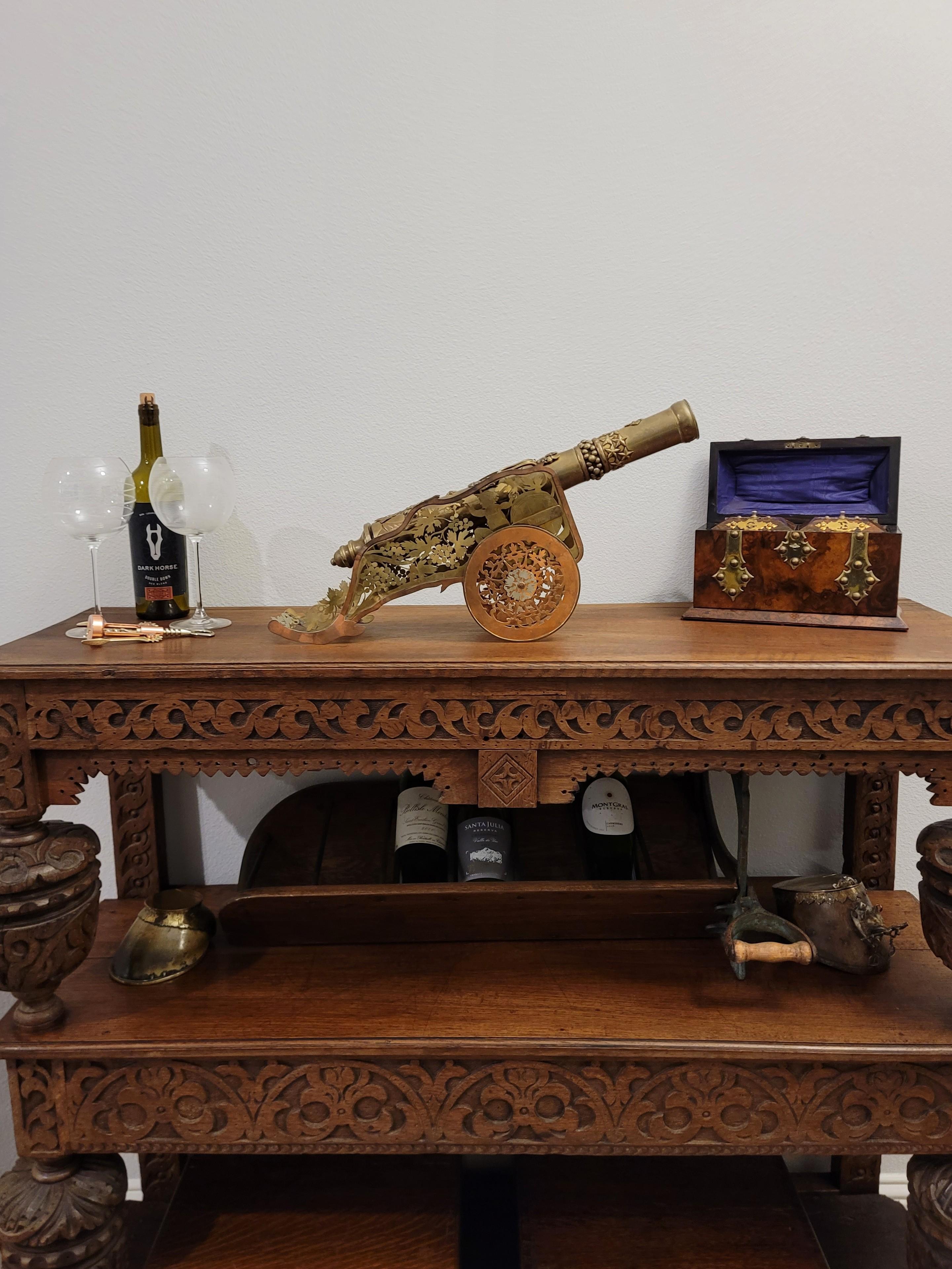 Large Antique English Trench Art Table Cannon For Sale 12