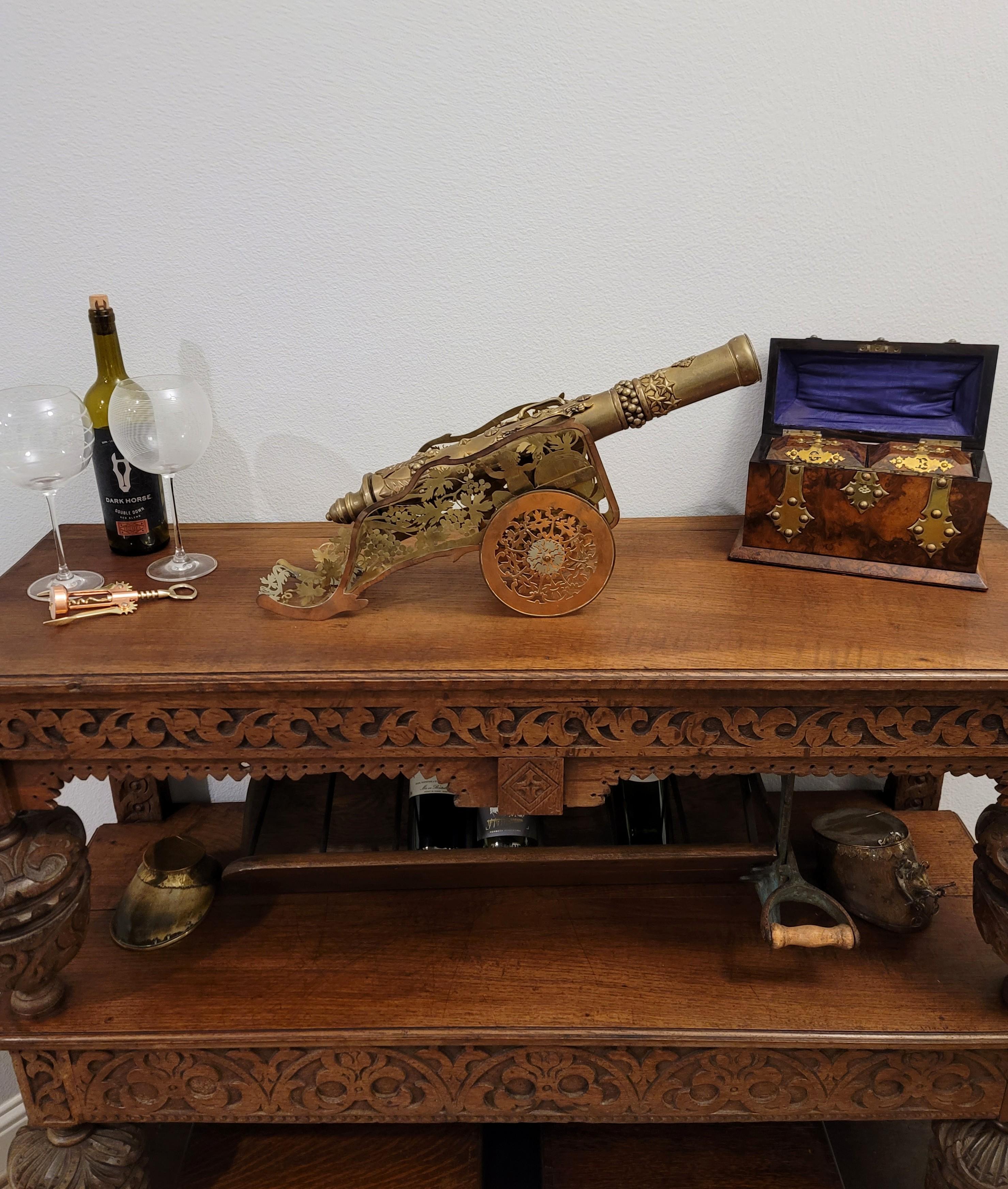 Large Antique English Trench Art Table Cannon For Sale 13