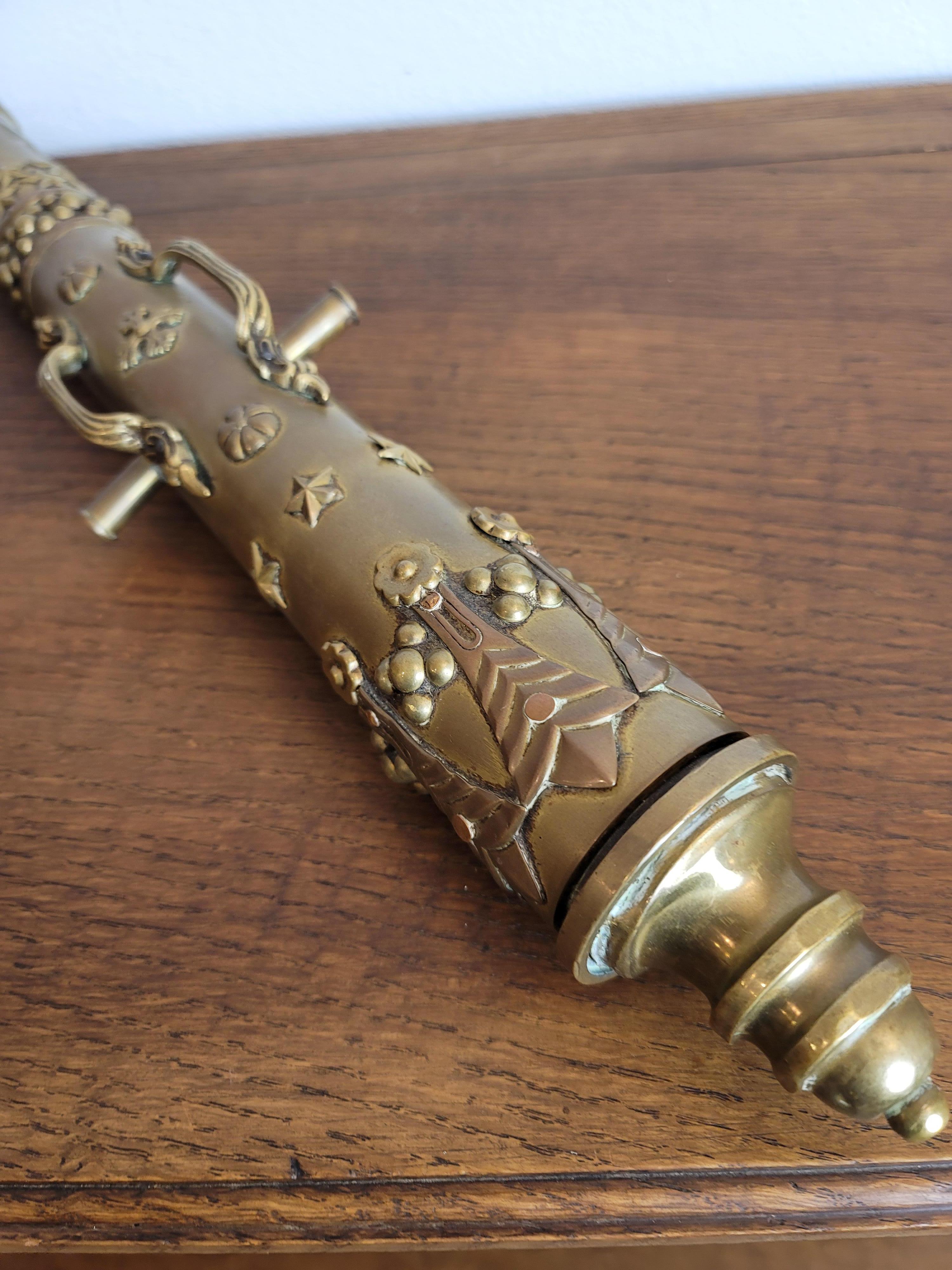 Large Antique English Trench Art Table Cannon In Good Condition For Sale In Forney, TX