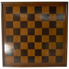 Large Antique English Wooden Chess / Games Board, circa 1900