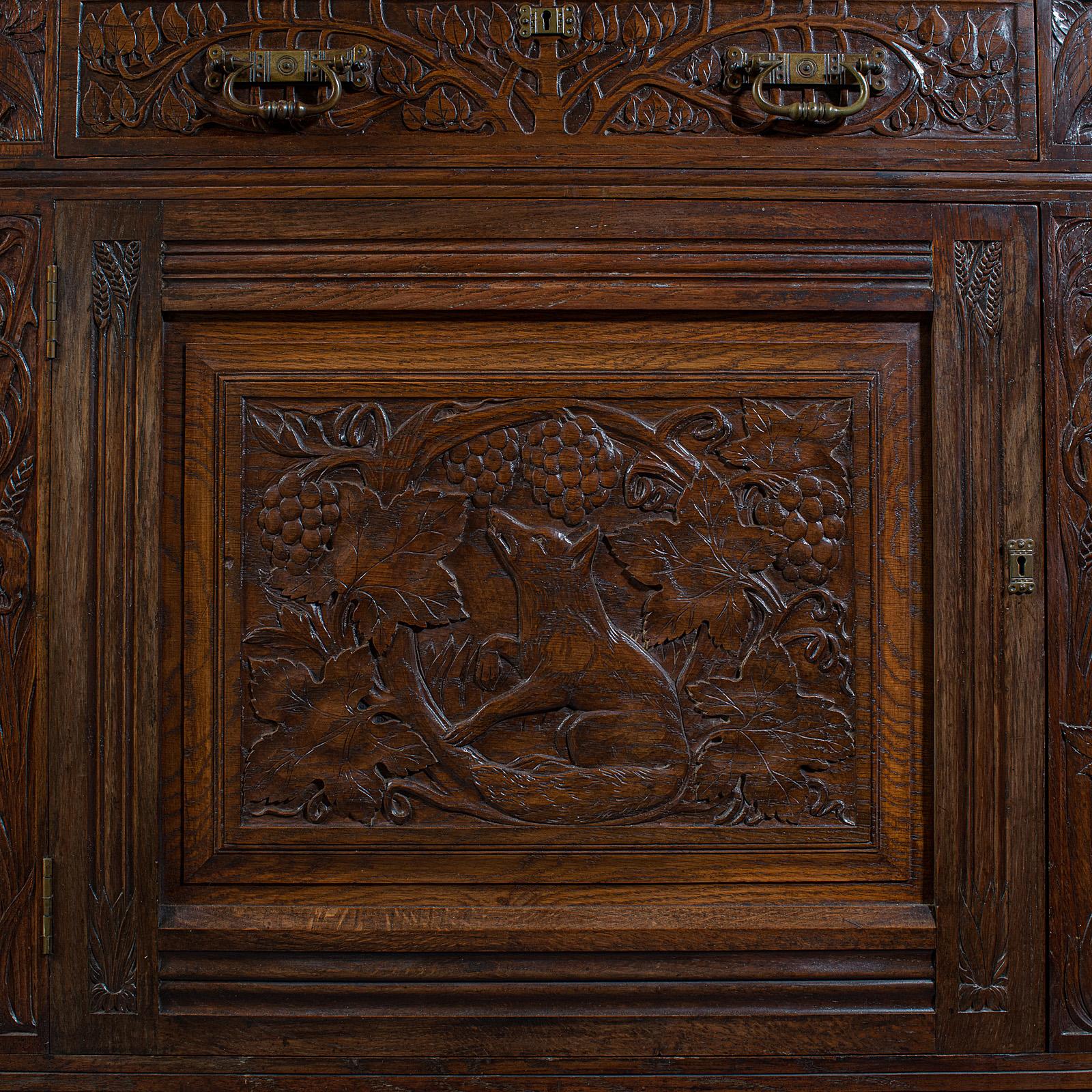 Large Antique Estate Hunt Cabinet, English, Oak, Devonshire Sideboard, Victorian 5