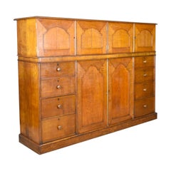 Large Antique Estate Manager's Cupboard, Oak, English Victorian Cabinet