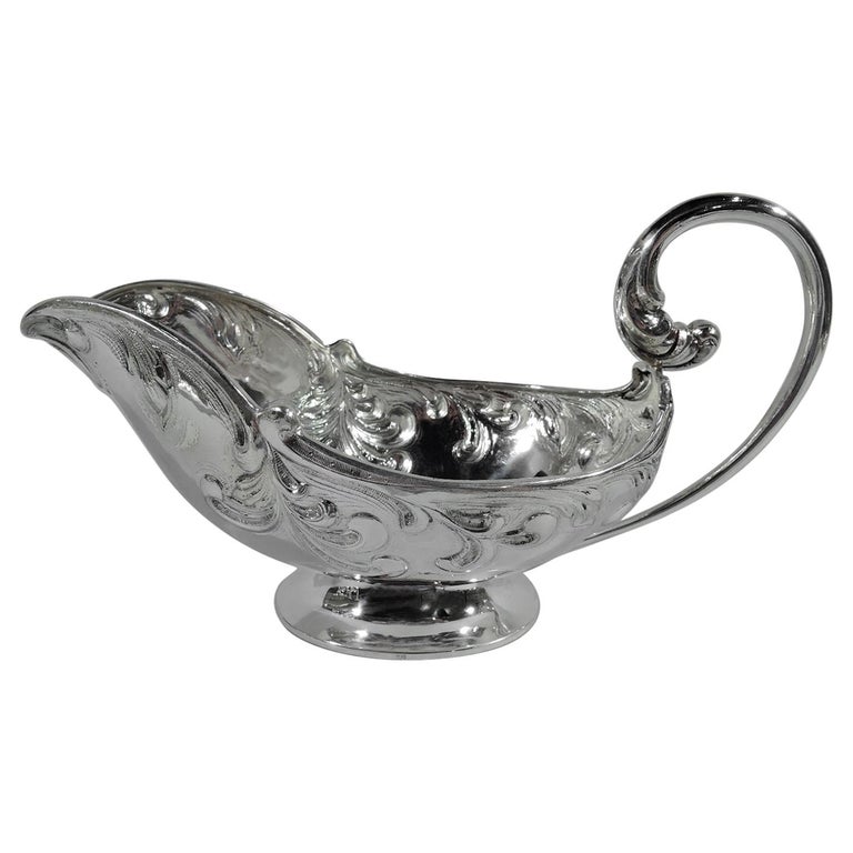 Large Antique European Silver Gravy Boat For Sale at 1stDibs