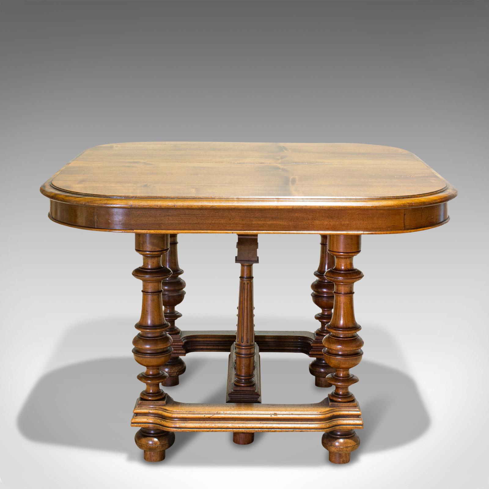 19th Century Large Antique Extending Dining Table, French, Walnut, Seats 4-10, circa 1900