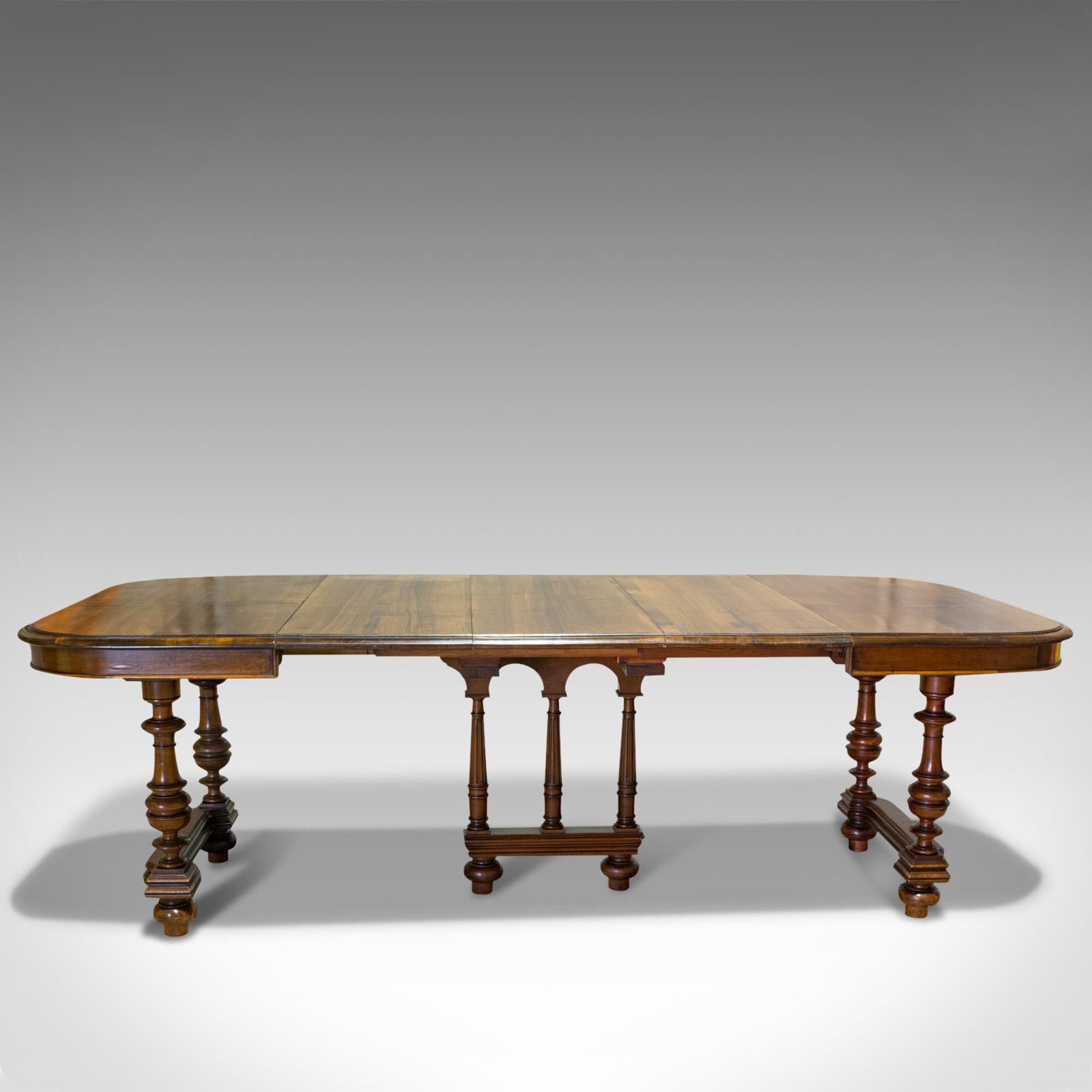 Large Antique Extending Dining Table, French, Walnut, Seats 4-10, circa 1900 2