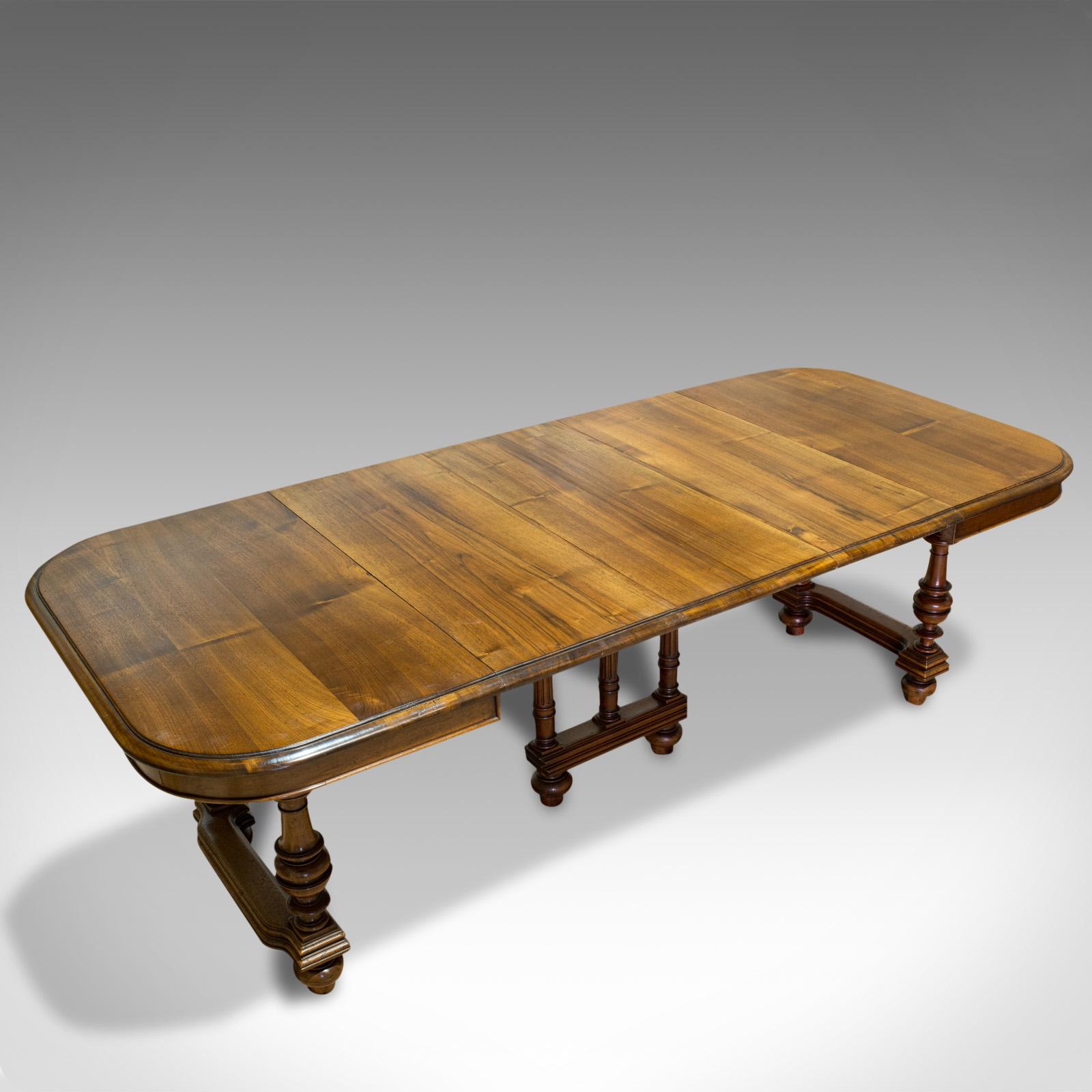 Large Antique Extending Dining Table, French, Walnut, Seats 4-10, circa 1900 4