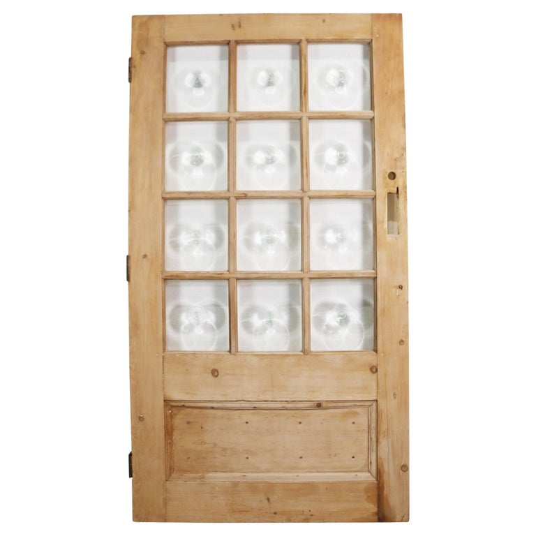 Large Antique Exterior Bullseye Glass Door For Sale at 1stDibs