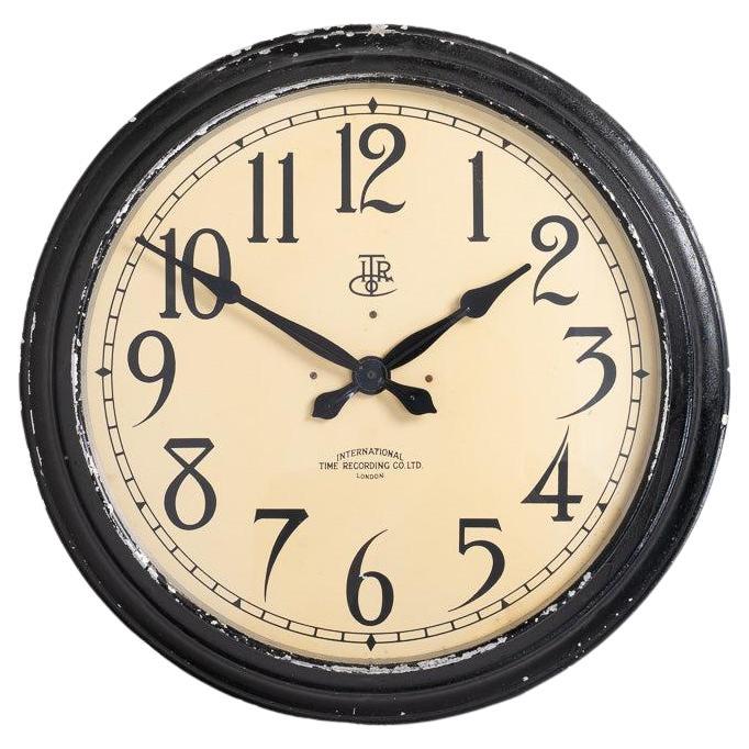 Large Antique Factory Clock by International Time Recording Co Ltd