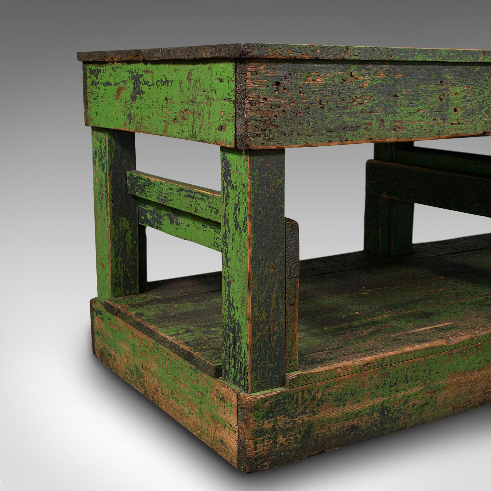 Large Antique Factory Mill Table, English, Pine, Industrial, Victorian, C.1900 For Sale 3