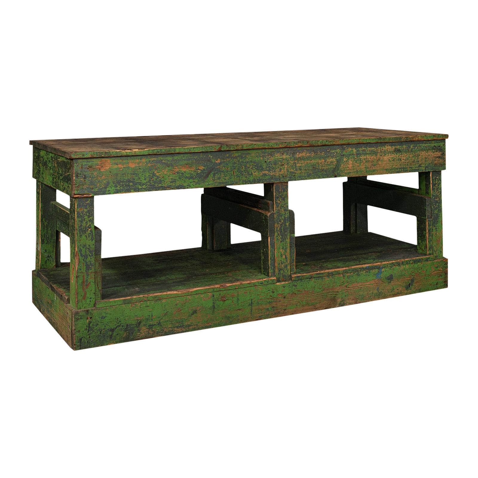 Large Antique Factory Mill Table, English, Pine, Industrial, Victorian, C.1900 For Sale