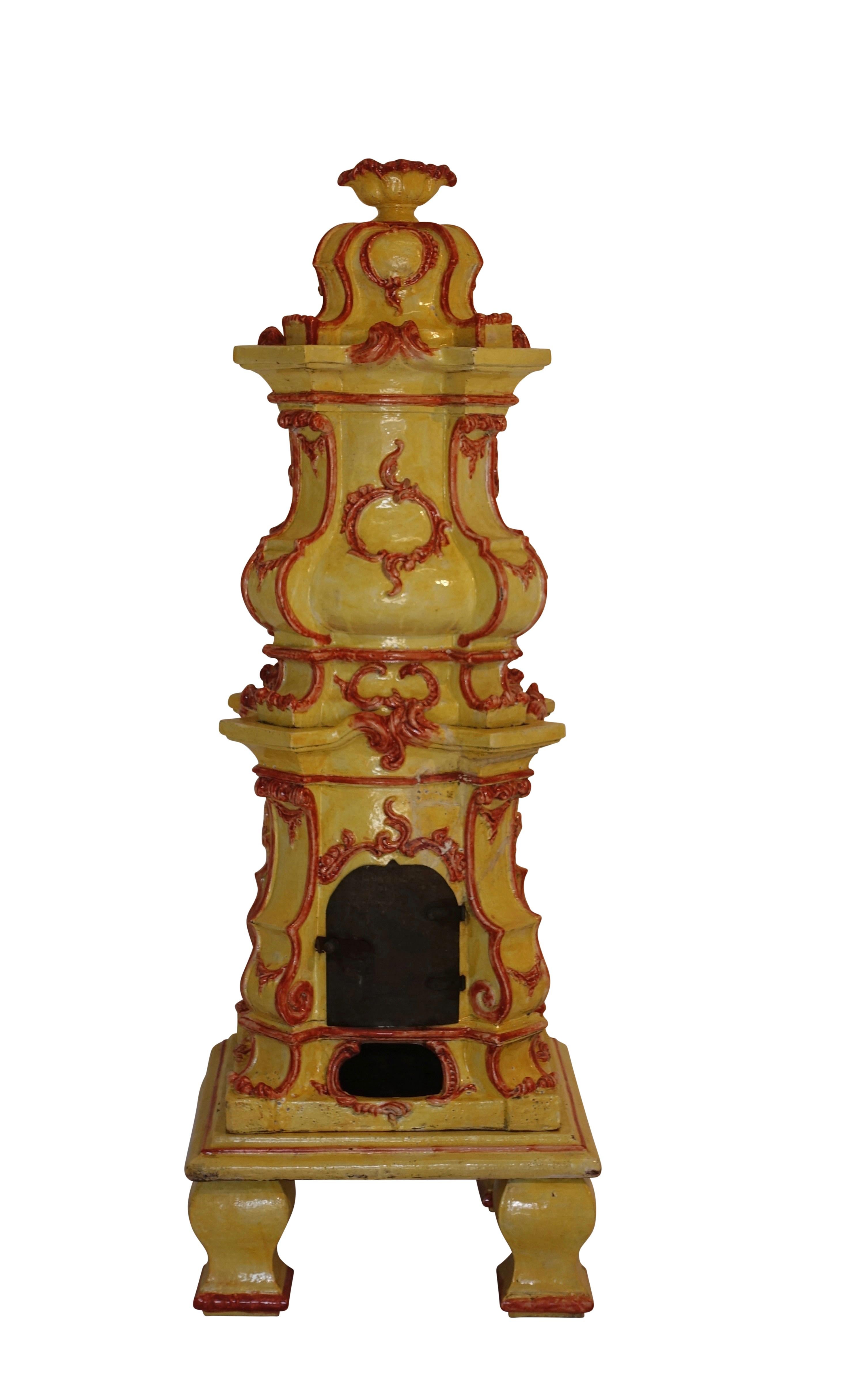 Large Antique Faience Stove, European, 19th Century 3