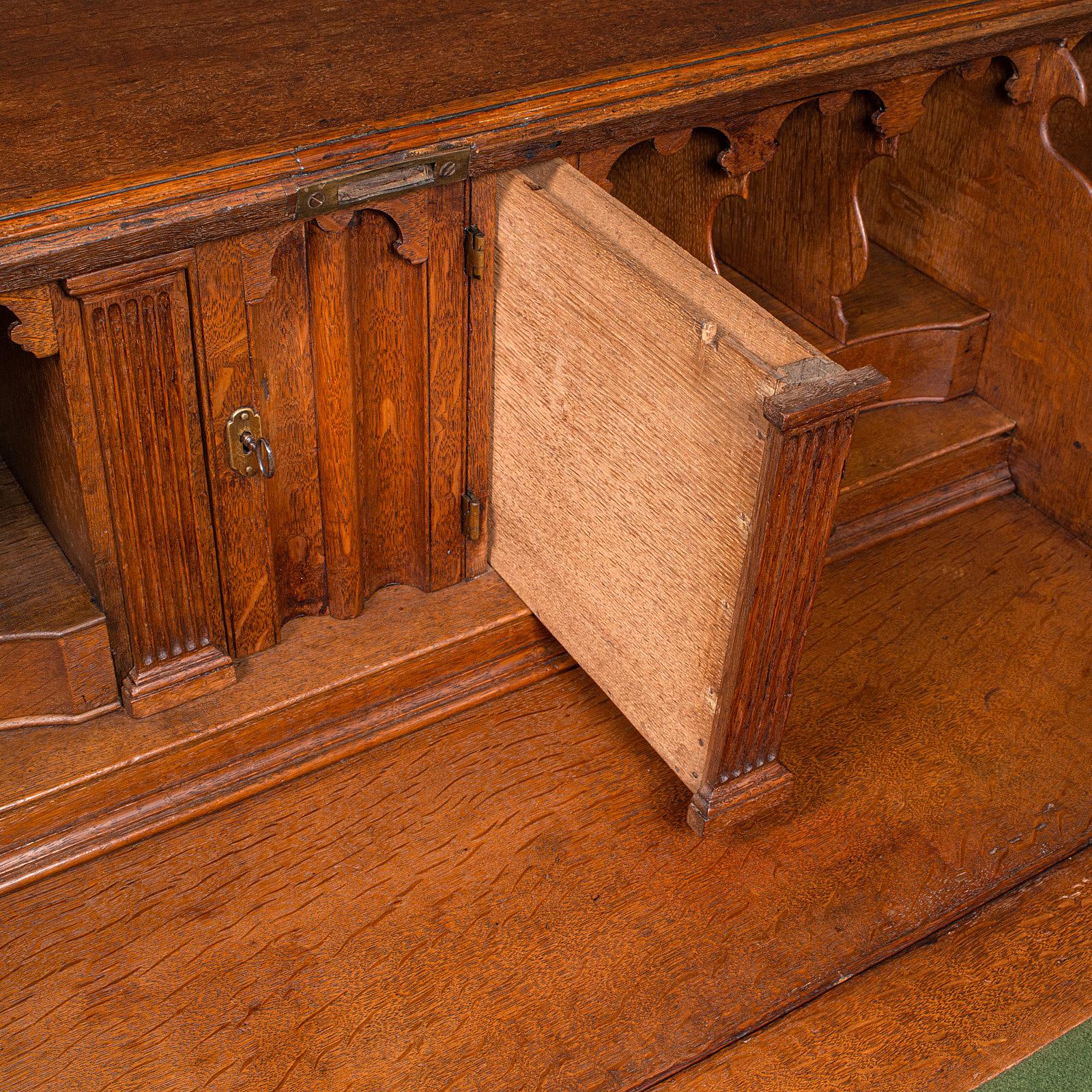Large Antique Fall-Front Bureau, English, Oak, Writing Cabinet, Georgian, C.1780 For Sale 6