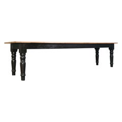 Large Antique Farmhouse Dining Table, English, Pine, Kitchen, Victorian, C.1900