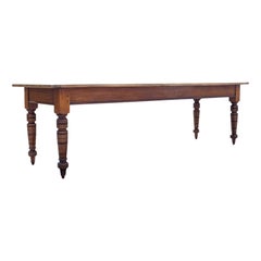 Large Antique Farmhouse Table, English, Mahogany, Pine, Dining, Kitchen, C.1900