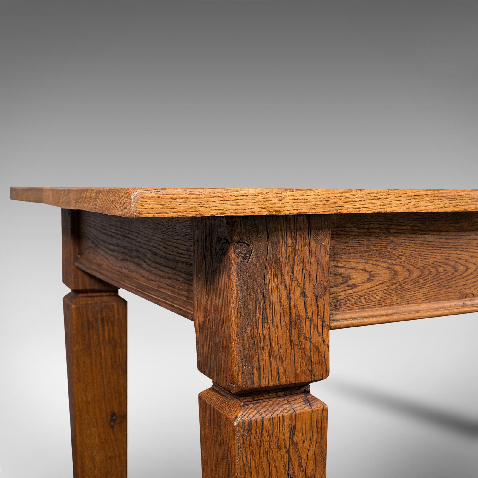 Large Antique Farmhouse Table, English, Oak, 4-6 Seat, Dining, Edwardian, C.1910 5