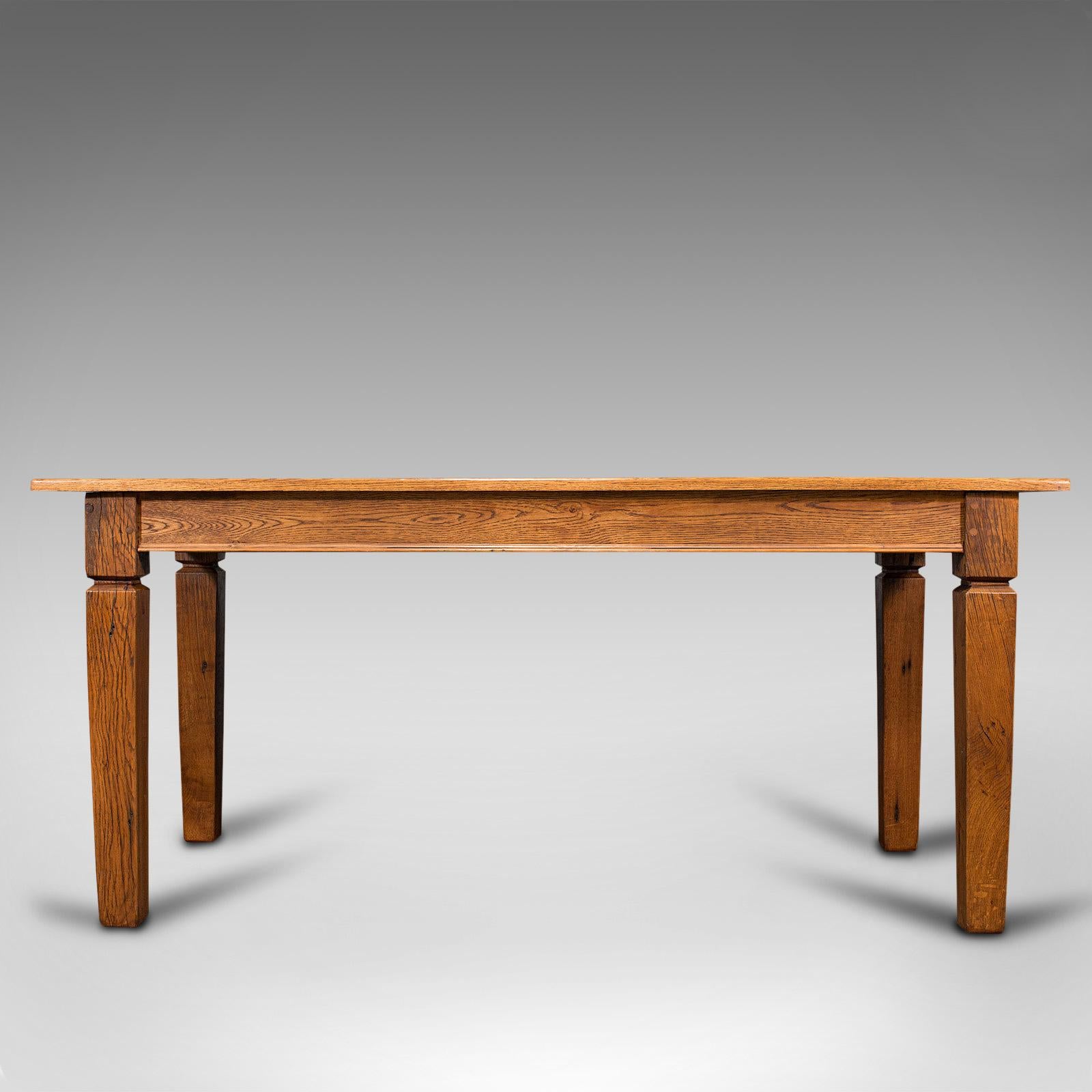 20th Century Large Antique Farmhouse Table, English, Oak, 4-6 Seat, Dining, Edwardian, C.1910