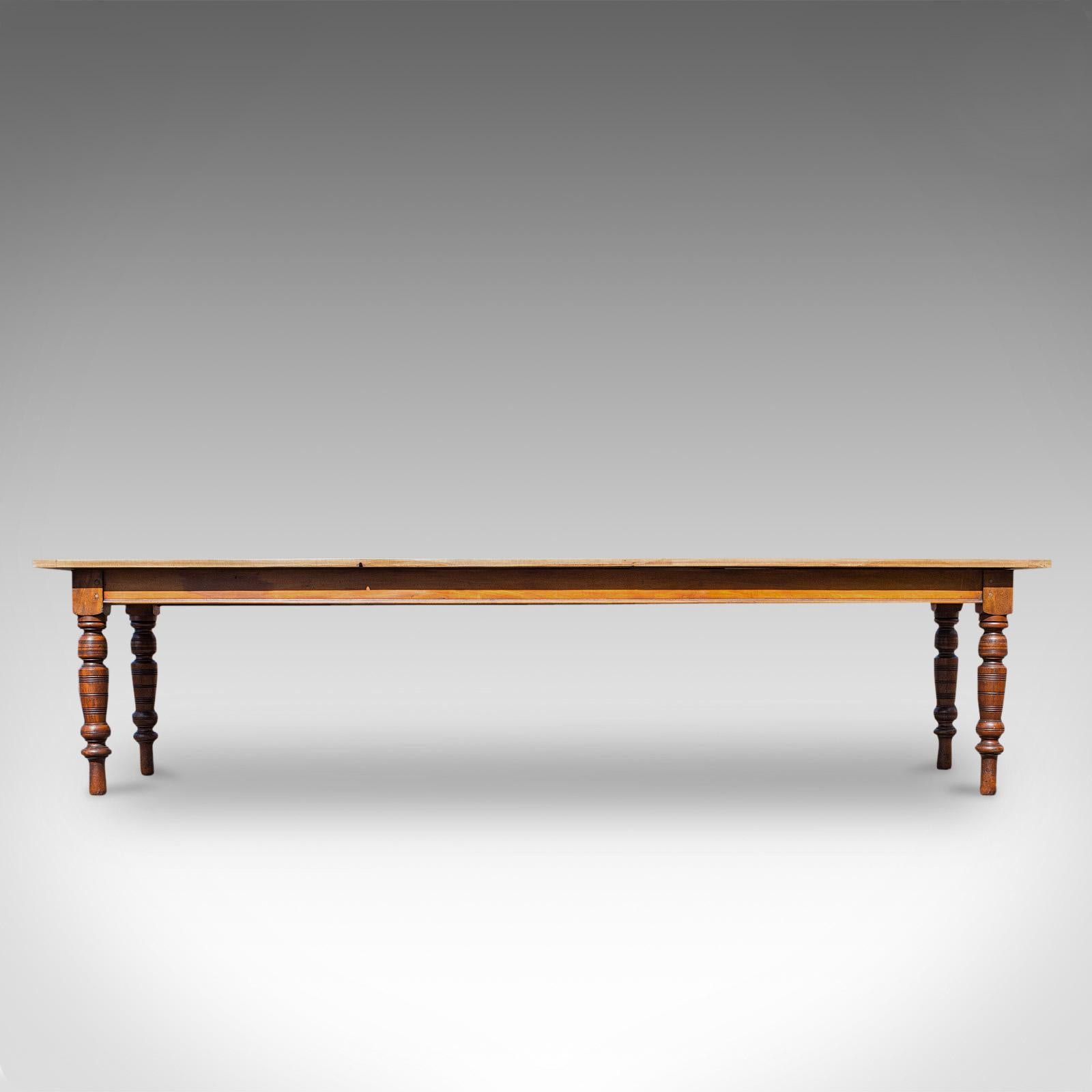 Large Antique Farmhouse Table, English, Pine, Mahogany, Kitchen, Dining, C.1900 In Good Condition In Hele, Devon, GB