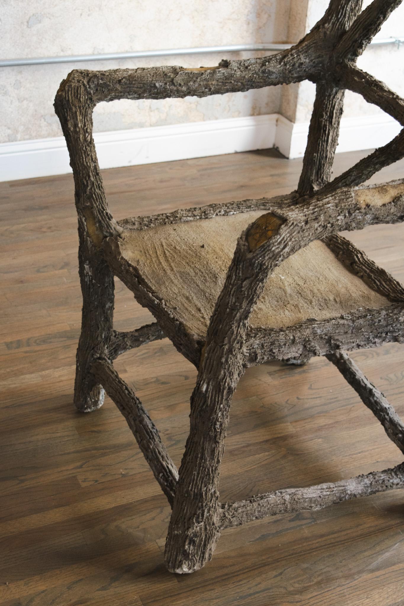 Début du 20ème siècle Grande chaise ancienne en faux bois en vente