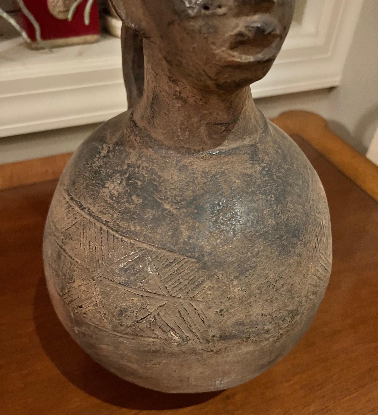 20th Century Large Antique Figurative African Mangbetu Peoples Anthropomorphic Vessel For Sale