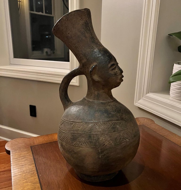 Large Antique Figurative African Mangbetu Peoples Anthropomorphic Vessel For Sale 1