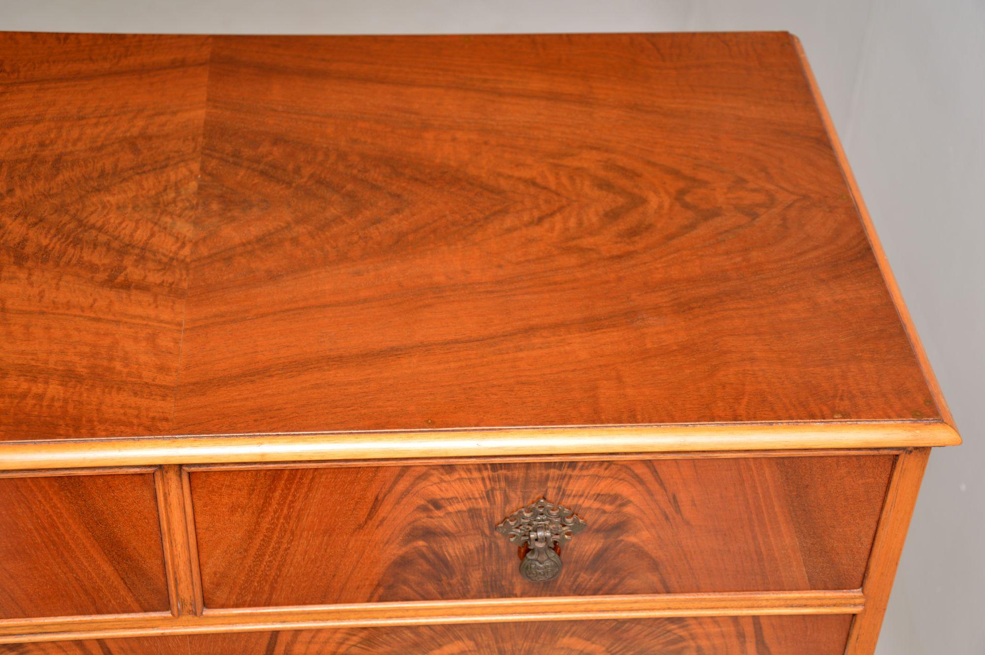Large Antique Figured Walnut Chest of Drawers 2