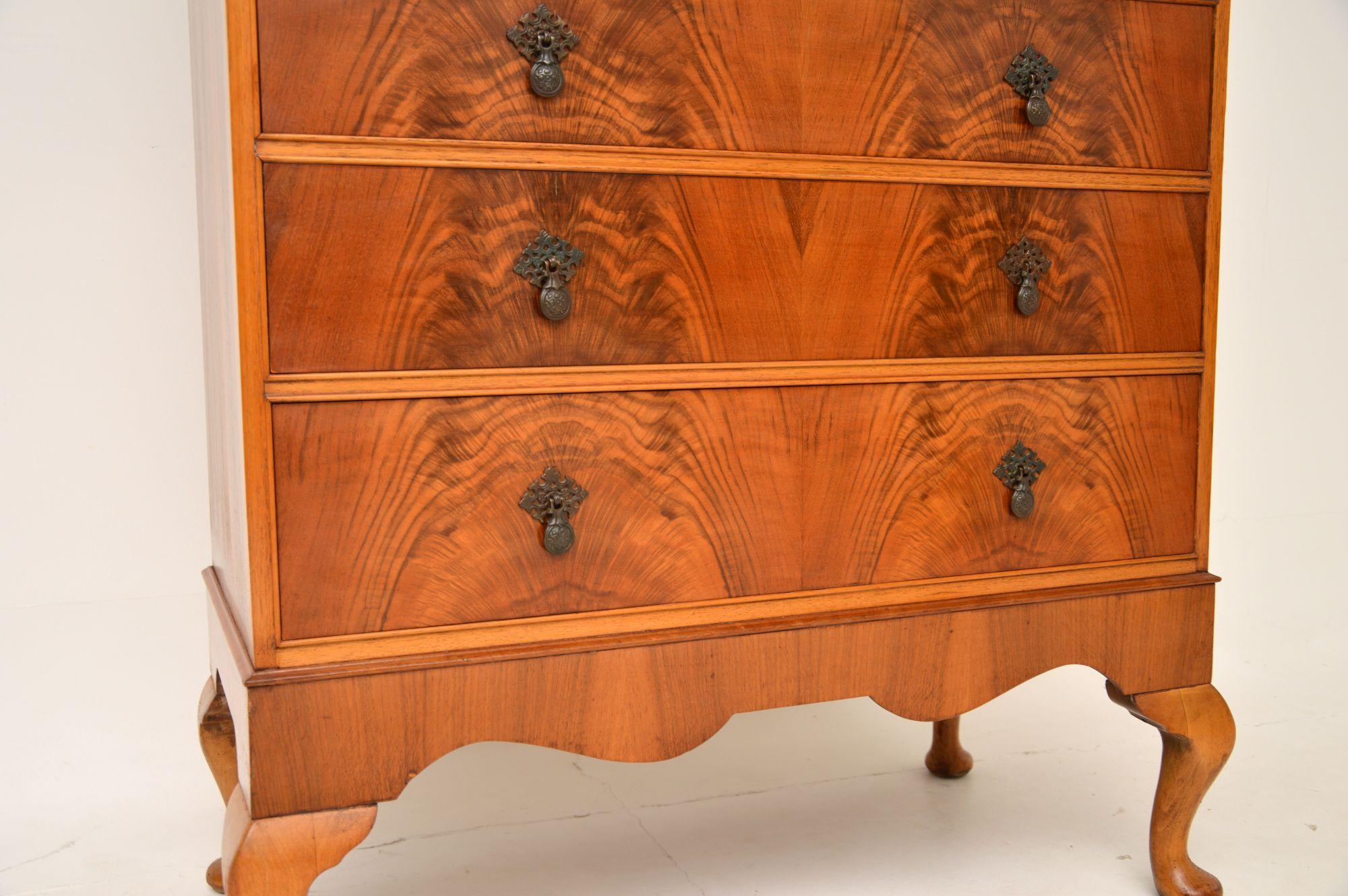 Large Antique Figured Walnut Chest of Drawers 5