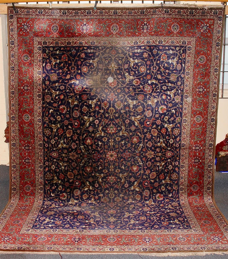 Large, Antique fine Orient Rug, Carpet, Hand Knotted For Sale at 1stDibs
