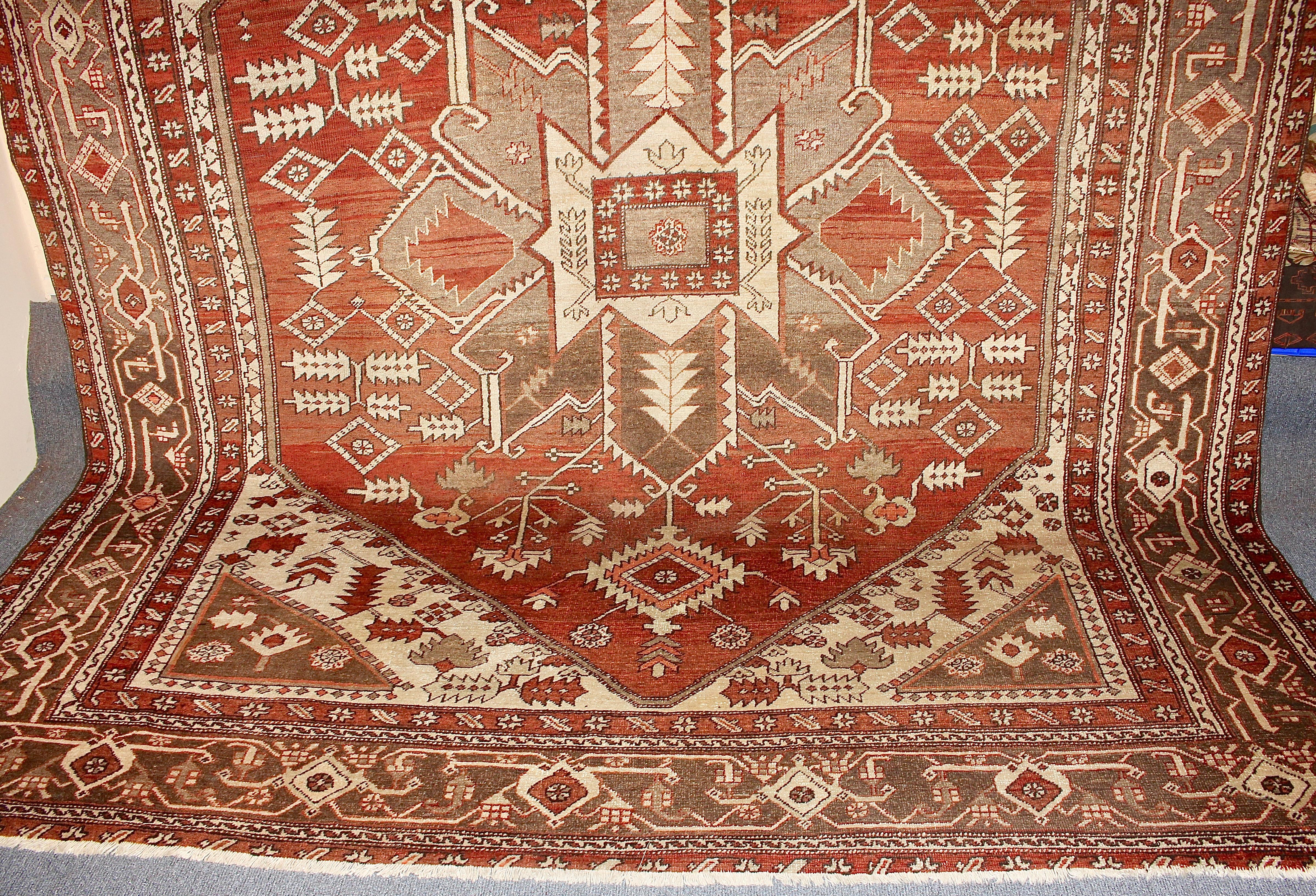 Wool Large, Antique fine Orient Rug, Carpet, Hand Knotted For Sale