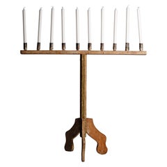 Large antique Finnish 19th century wooden candelabra