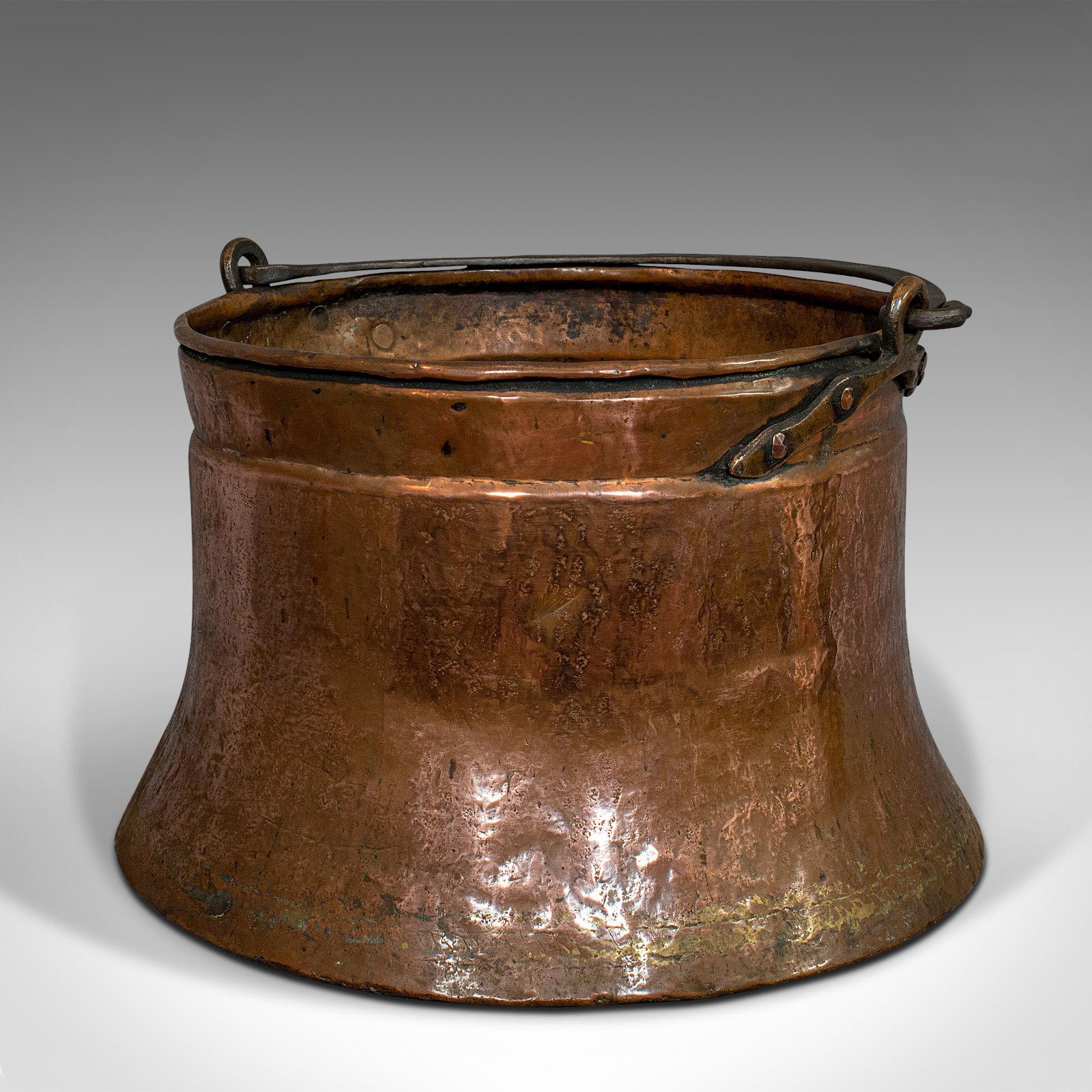 large copper log bucket