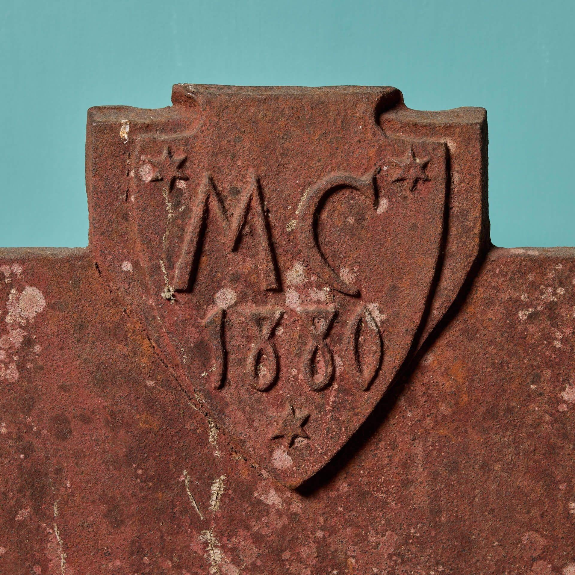 Medieval Large Antique Cast Iron Fire Grate For Sale