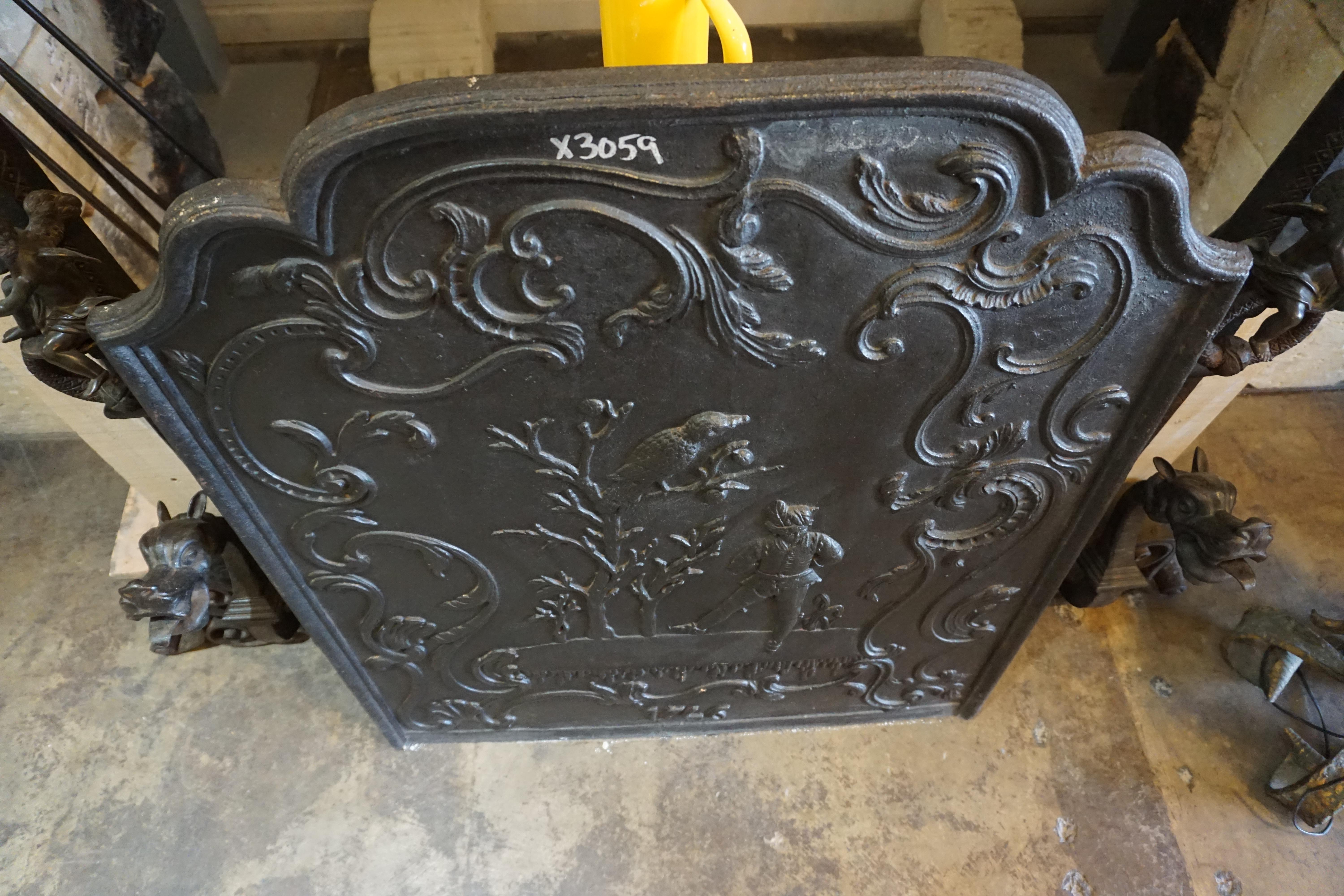 18th Century and Earlier Large Antique Fireback