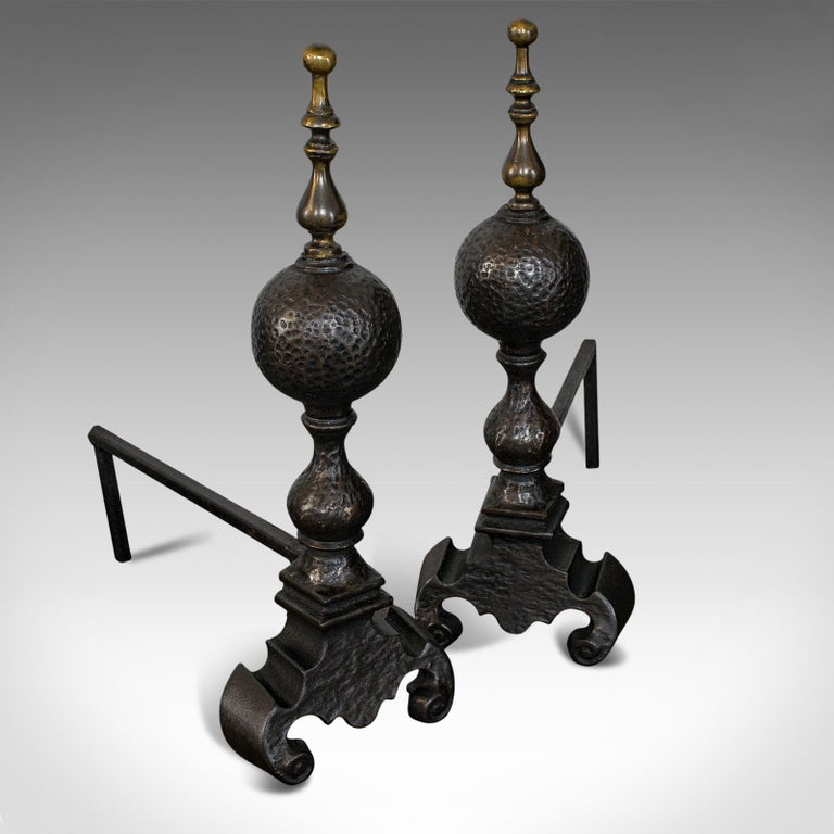 Large Antique Fireplace Set, Fireside, Lord Fairfax, Grate, Andirons