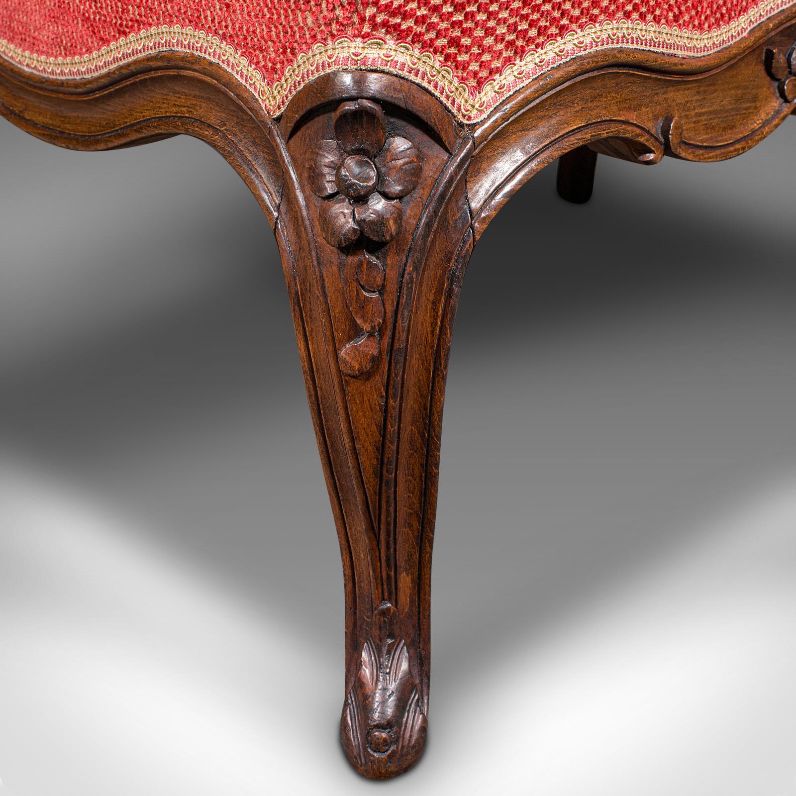 Grande sgabello antico da caminetto, inglese, noce, poggiapiedi, vittoriano, Circa 1850 in vendita 2