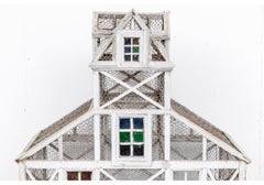 Large Antique Folk Art Dovecote in Gray Paint