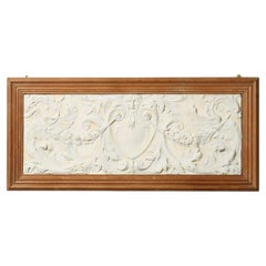 Large Antique Framed English Theatre Plaster Panel